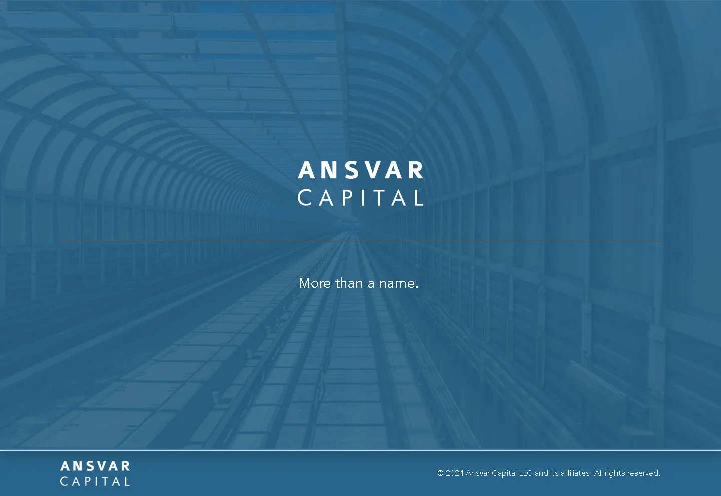 Full-page Ansvar Capital website showing investment strategy, values and direct enquiry paths