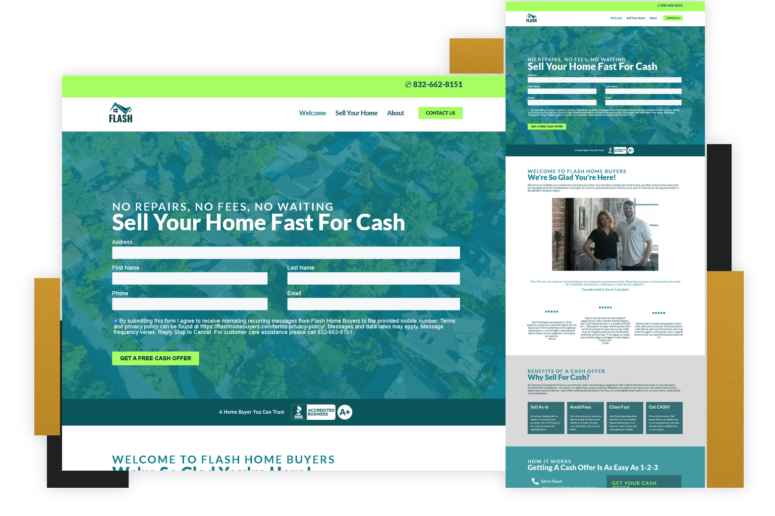 Flash Home Buyers Lead Generation Website